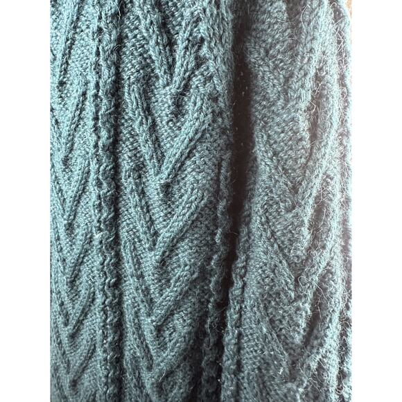 An Irish Traditional Handknit Cardigan Fisherman Sweater Pure New Wool Ireland - Picture 8 of 16